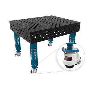 SteelMax GPPH 1,2x1m banco de soldadura con ruedas, 15mm de espesor, agujeros de 28mm, rejilla diagonal - Product Image 1