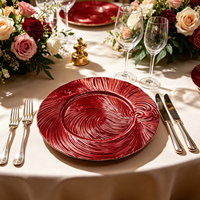 Assiette de Présentation Moderne en Plastique Doré à Motif Spirale, Écologique et Personnalisable – Idéale pour Fêtes, Mariages, Hôtels et Banquets – Meilleure Vente