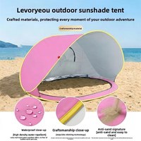 Tente de plage instantanée imperméable avec protection UV argentée, auvent portable pour l'extérieur, idéale pour le camping et les voyages, toutes saisons, 3-4 personnes