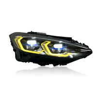 SJC Auto Car Part pour BMW Série 4 G22 G80 M4 G82 2021-2023 Jaune + Blanc DRL Double Couleur Phare Laser Avant Lampe Assemblage