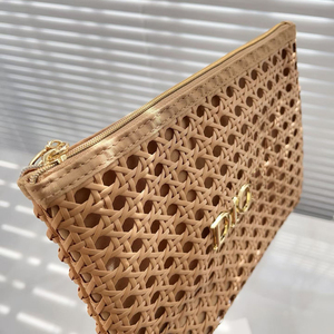 Borsa Cosmetica in Rattan Intrecciato con Cerniera, Idea Regalo per Donne e Ragazze - Product Image 5