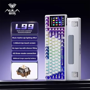 Clavier mécanique sans fil AULA L99 trois modes, écran intelligent 3,98 pouces, 8000 mAh, clavier de jeu, cadeaux e-sport - Product Image 5