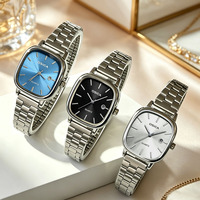 Montre à quartz fine et élégante avec affichage de la date, bracelet en acier, personnalisable OEM pour étudiants, bureau, couple, occasions quotidiennes et mode