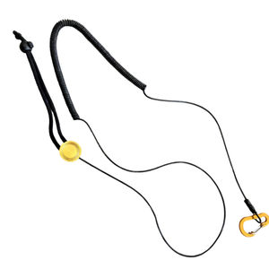 Laisse en fil d'acier rétractable automatique <span class=keywords><strong>de</strong></span> 3,5 m avec boucle métallique et corde <span class=keywords><strong>de</strong></span> protection anti-perte tressée en <span class=keywords><strong>nylon</strong></span> pour la pêche et le paddle - Product Image 3