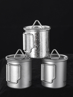 Tasse à eau en titane pur, portable pour le camping en plein air, verre à vin, mug domestique, bouteille d'eau au design épuré avec couvercle