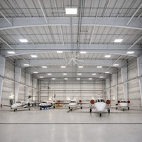 Hangar d'hélicoptères en structure métallique pour la construction de bâtiments aéronautiques préfabriqués et les projets de stockage d'avions