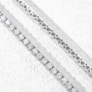Starsgem S925 Sterling Silver Rhodium Plated HPHT Lab Grown Diamond Brilliant Cut Tennis <b>Bracelet</b> Classic IGI Certified Unisex - Product Image 3