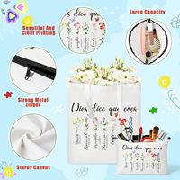 Hadiah Kristen Spanyol untuk Wanita - Tas Kanvas Ayat Alkitab, Tas Makeup, Hadiah Religius Spiritual yang Inspiratif