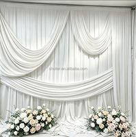 Rideau de fond en soie de lait préfabriqué sur mesure, couleur verte, pour scènes de mariage et d'événements, blanc