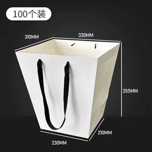 Sac à main de luxe avec logo en argent imprimé et personnalisé Boîte de fleuriste pour la Saint-Valentin Sac en papier d'emballage pour bouquet de fleurs de la fête des mères - Product Image 6