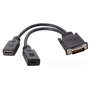 8 inci DMS 59pin pria Ke ganda HDMI perempuan Y Splitter kabel adaptor Video DMS-59 0.2m konektor konverter DMS59 ke Hdmi cab