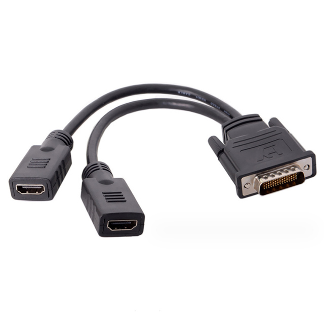 8inch DMS 59pin Male to Double Dual HDMI Female Y Splitter Video Adapter Cable DMS-59 0.2m Converter Connector DMS59 to Hdmi Cab