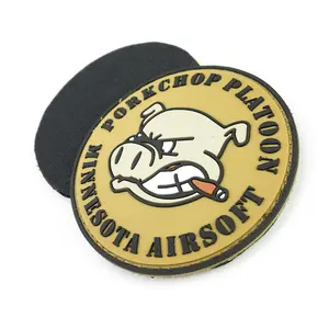 Custom Tactical Reflective PVC Rubber Label Patch Silicone Hats Patch Clothing 3D Embossed Soft PVC Patches