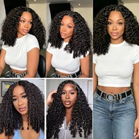 Perruques en cheveux humains bouclés birmans avec dentelle transparente 13x4, perruques en cheveux humains avec fermeture en dentelle 5x5 4x4