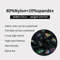 Tissu personnalisé de haute qualité Mystique impression hologramme feuille métallique élastique polyamide Spandex maillots de bain soutien-gorge Bikini vêtements de danse tissus