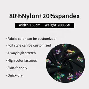 Пользовательские высокое качество Mystique печать голограмма металлическая фольга эластичная полиамидная спандекс ткань купальники бюстгальтер бикини танцевальная одежда ткани - Product Image 2