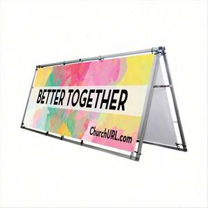 Banner Publicitario Plegable de Vinilo PVC de Doble Cara con Impresión de Logotipo Personalizado de Alta Calidad 2023, Marco Horizontal Portátil - Product Image 3