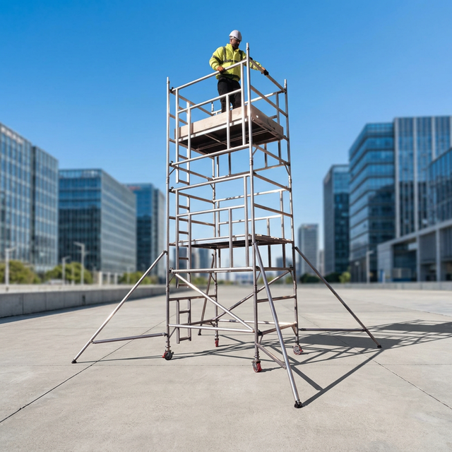 Industrial Aluminum Alloy Mobile Scaffold Tower Ladder with Rolling Scaffolding for Construction