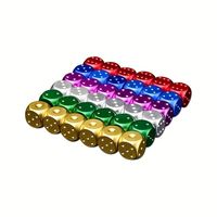 Ensemble de 5 dés métalliques personnalisés de haute qualité et durables avec étui, finition dorée brillante, pour jeux de société, TRPG, jeux de table, RPG