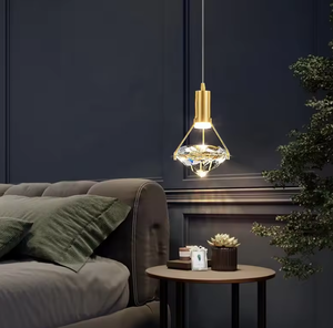 Zèle Éclairage Appel d'Offres Moderne Bronze Goutte D'eau Pendentif Lumière Or Fer Cristal Pendentif Lumière - Product Image 3