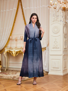 Abaya <span class=keywords><strong>Dubai</strong></span> Türkei Übergröße Polyester Hochzeitskleid mit Plissee vorne, offenem Kragen und Umlegekragen für muslimische arabische Frauen - Product Image 6
