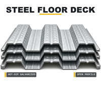 Plancher en acier sur mesure, épaisseur 0,8-1,2 mm, modèle YX75-200-600 en stock, modèle Zhenpeng pour une installation rapide