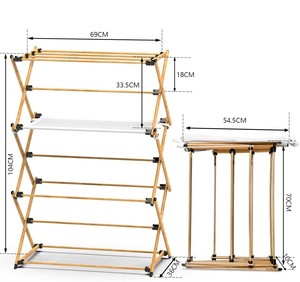 Vente en gros d'usine, nouveau séchoir à <span class=keywords><strong>linge</strong></span> pliable en bois massif, séchoir à <span class=keywords><strong>linge</strong></span> pour chemises, pantalons, serviettes - Product Image 4