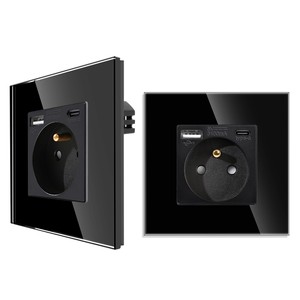 Bingoelec nhà pháp phích cắm điện Schuko điện sạc nhanh Loại C tường ổ cắm với cổng <span class=keywords><strong>USB</strong></span> - Product Image 1