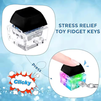 Jouets anti-stress LED pour clavier, porte-clés décoratif, jouets de décompression, boutons à presser, cadeaux anti-stress