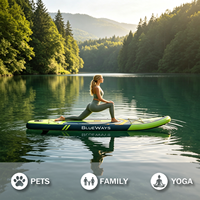 Planche de SUP gonflable haut de gamme de 3,35 m (11 pi) de large, 6 pouces d'épaisseur, durable, certifiée CE et BSCI, kit professionnel, vente en gros, usine OEM