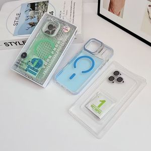 Coque de téléphone translucide dégradée avec béquille dissimulée pour objectif, antichoc et protectrice, pour <span class=keywords><strong>iPhone</strong></span> 15 14 Pro Max - Product Image 4