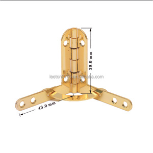 库存供应 39 X 43 x 43 毫米 亮金色 <span class=keywords><strong>90</strong></span> 度直角铰链，适用于木箱 - Product Image 4