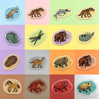 Hojas de pegatinas impermeables personalizadas con logo epoxi BSCI, diseño de dibujos animados, decorativas, autoadhesivas, troqueladas, A6, con relieve 3D.