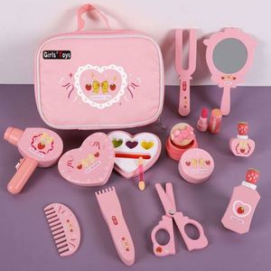Ensemble de maquillage pour petites filles, jeu de rôle amusant pour les fêtes, kit de maquillage en bois pour petites filles, jouet de simulation - Product Image 3