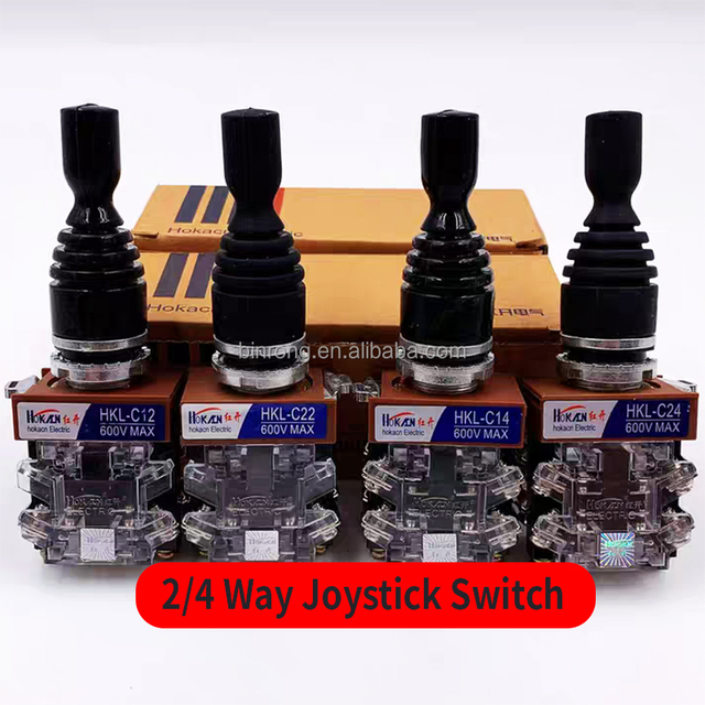 HKL 22mm 2/4 NO Joystick Switch Momentary Reset/self Lock Cross Rocker Switch Monolever Mater Controller