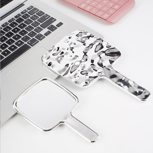 <b>Square</b> Handheld Cosmetic <b>Mirror</b> Electroplated Handle Portable Beauty <b>Mirror</b> For Makeup And Travel Use - Product Image 5