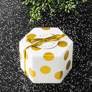 Cajas Hexagonales Pequeñas de Cartón Reciclable al por Mayor, con Diseño de Rayas de Dibujos Animados, Doradas, para Empacar <span class=keywords><strong>Chocolate</strong></span> - Product Image 2