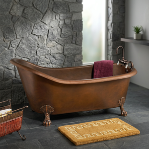 Bañera Independiente de Cobre, Estilo Clásico Ovalado Retro, Antideslizante, para Hogar, Hotel, Baño - Artesanía India - Product Image 3