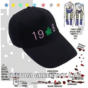 Gorra de Béisbol con Visera de la Hermandad Griega Alpha Pink Green 1908 IVY, Lista para Enviar, Color y Logotipo Personalizables, 100% Poliéster - Product Image 2