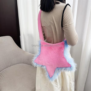 JJOA-<span class=keywords><strong>Sac</strong></span> messager en peluche <span class=keywords><strong>avec</strong></span> étoiles roses et bleues pour femmes, <span class=keywords><strong>sac</strong></span> à bandoulière en <span class=keywords><strong>fausse</strong></span> <span class=keywords><strong>fourrure</strong></span>, grande capacité, Inspiration Jack et Jill - Product Image 4