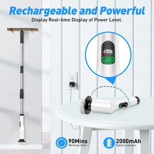 Nouvelle brosse de nettoyage électrique multifonction 9-en-1, brosse rotative sans fil, nettoyeur numérique rétractable portatif - Product Image 5