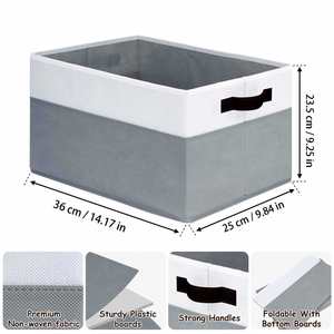 Large Storage <b>Baskets</b> for <b>Shelves</b> Fabric Closet Organizers and Storage Bins with Handles Home Organization - Product Image 6