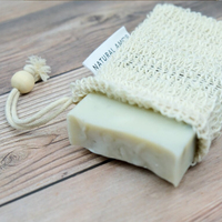 SHINY Sac de rangement pour savon en sisal biodégradable avec logo personnalisé, sacs économiseurs de savon en maille de sisal avec cordon de serrage