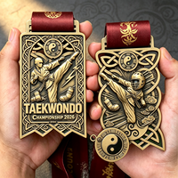 Fabricación de Medallas Deportivas Personalizadas de Oro, Plata, Aleación de Zinc Negra para Maratón, Judo, Fisicoculturismo, Karate