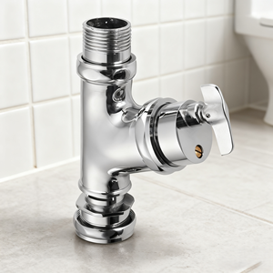 Valvola di scarico WC manuale moderna in ottone cromato, a parete, con scarico ritardato e risparmio idrico per bagno d'hotel - Product Image 3