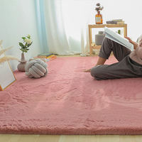 Tapis de salon en fausse fourrure de lapin, fabriqué à la machine, à poils longs, antidérapant, rembourré, tapis moderne