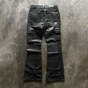 Jeans da <span class=keywords><strong>Uomo</strong></span> Vintage <span class=keywords><strong>Skinny</strong></span> in Denim Svasato Cerato Personalizzato 100% Cotone - Produttore - Product Image 2