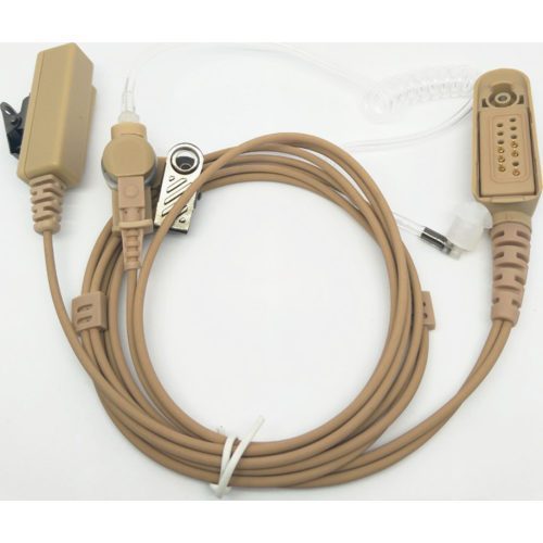 Beige Color Earpiece 2-Wire Surveillance Kit with Translucent Tube Beige for GP328 GP338 GP340 GP360 GP380 Walkie Talkie