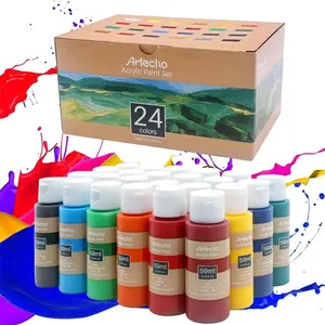 Wholesale Non-Beracun Akrilik Menuangkan Kit/Cat Akrilik 24 Warna 500Ml Cat Set