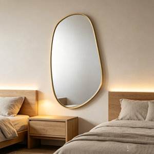 Espejo de Pared Decorativo Moderno de Lujo Personalizado, Grande, Irregular, Ovalado, con Marco de Metal Dorado, <span class=keywords><strong>para</strong></span> Baño y Sala de Estar - Product Image 3